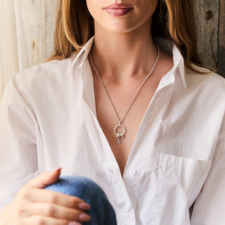 sterling silver Luxe Charm Holder with Rolo Chain