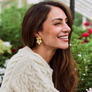 Carrie elizabeth gold ivy leaf earrings