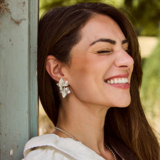 Lydia Millen Evergreen Statement Double Ivy Leaf Drop Earrings
