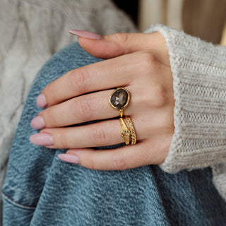 Everly Olive Quartz Vintage Ring