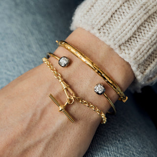gold Albert Vintage Chain T-Bar Bracelet