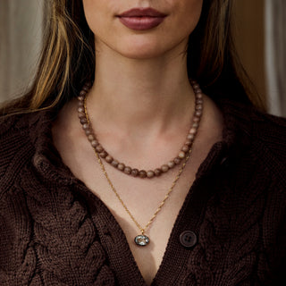 Mink Moonstone Jade Beaded Necklace