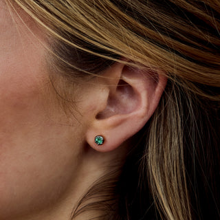 gold Georgian Emerald Stud Earrings
