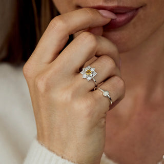 carrie elizabeth Valerie Yellow Sapphire & Moissanite Ring