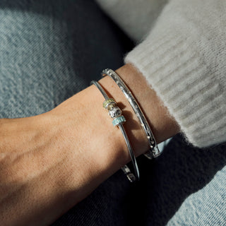 silver Star Set Diamond Chunky Bangle
