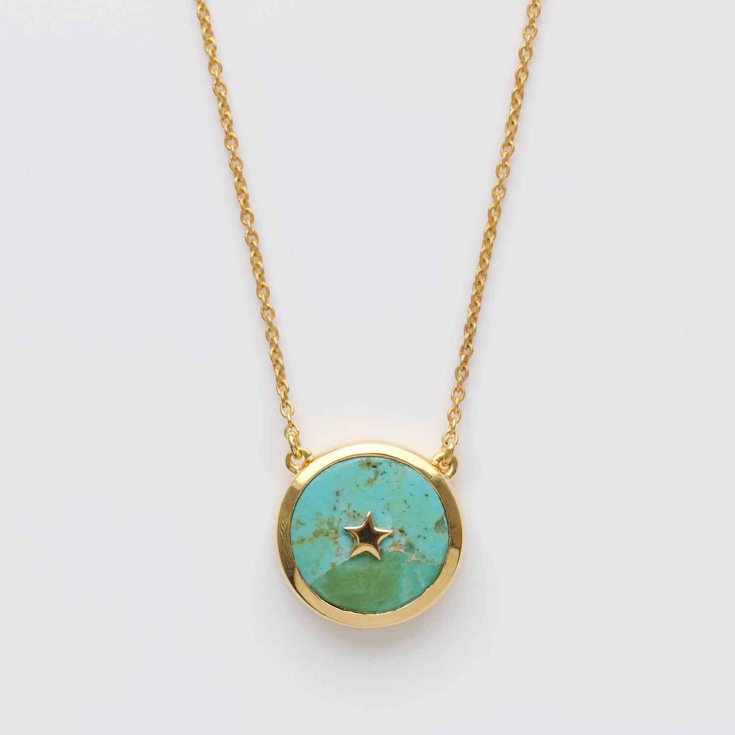 carrie elizabeth turquoise night sky necklace in gold