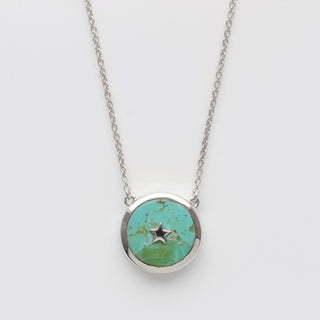carrie elizabeth turquoise night sky necklace in silver