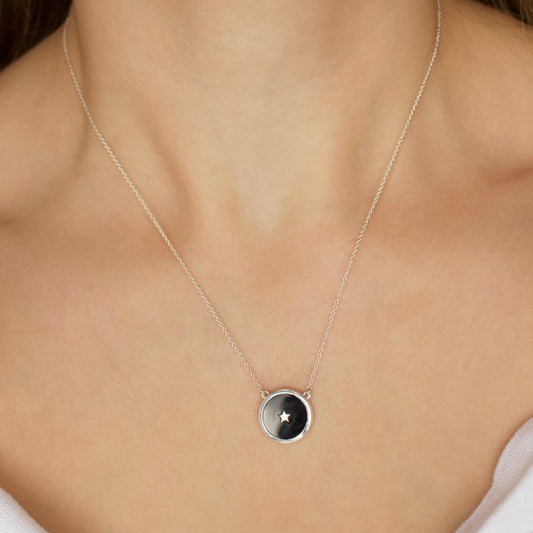 carrie elizabeth black onyx night sky necklace in sterling silver