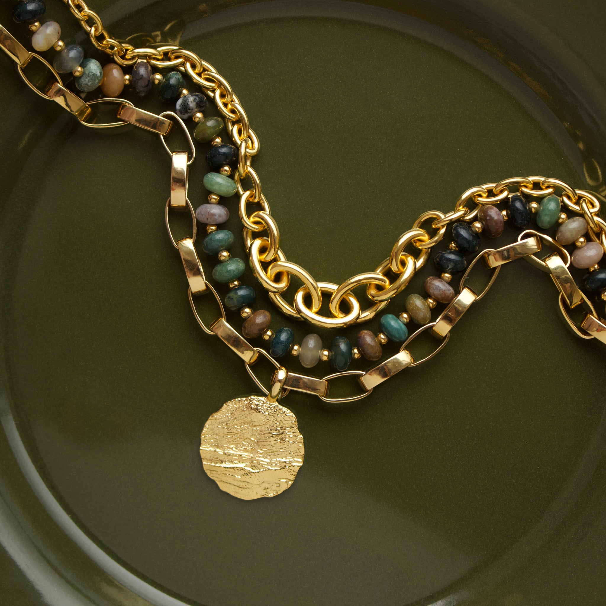 Molten Coin Chunky Necklace