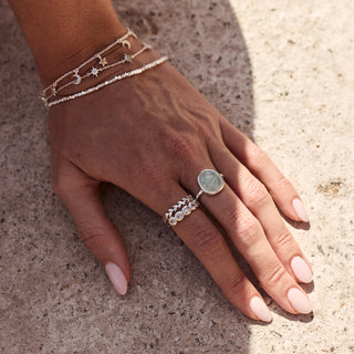 carrie elizabeth silver green stone ring