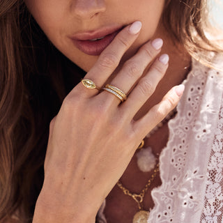 gold Kaia Lemon Quartz Ring