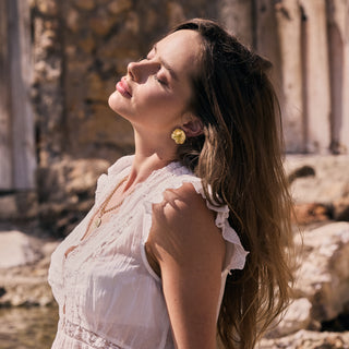 carrie elizabeth Statement Flower Earrings