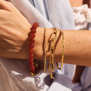 carrie elizabeth Alba Red Onyx Beaded Bracelet