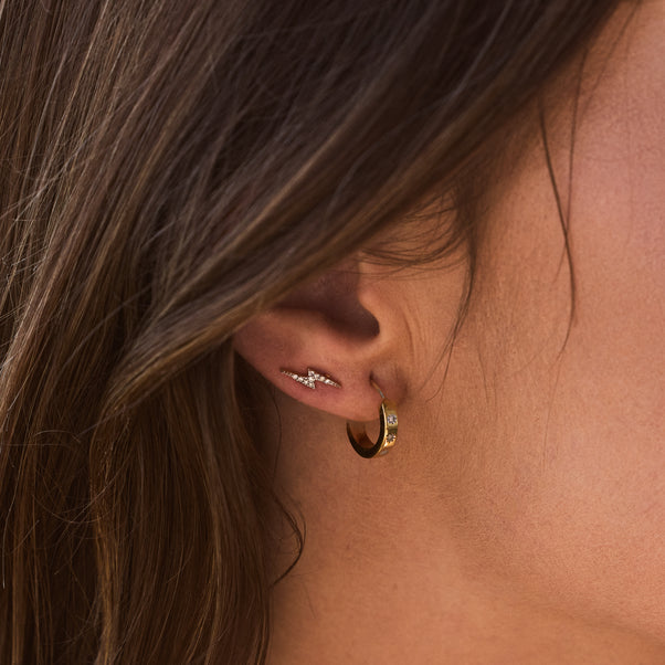 Lightning Bolt Diamond Stud Earrings