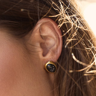 Carrie elizabeth Vintage Snowflake Obsidian Stud Earrings