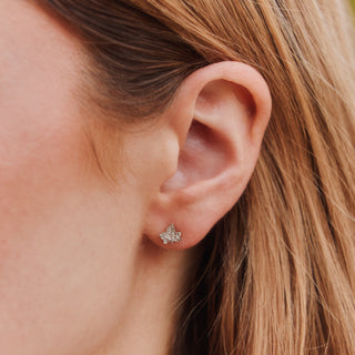 Lydia Millen Evergreen Ivy Leaf Mini Stud Earrings