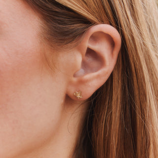 Lydia Millen Evergreen Ivy Leaf Mini Stud Earrings
