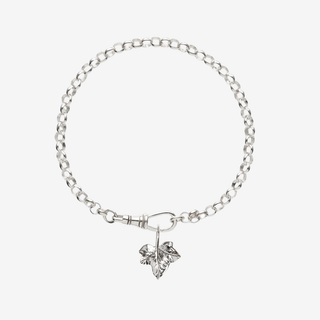 Lydia Millen Evergreen Ivy Leaf Charm With Albert Vintage Chain Bracelet