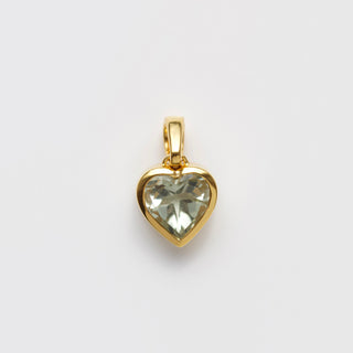 Green Amethyst heart pendant
