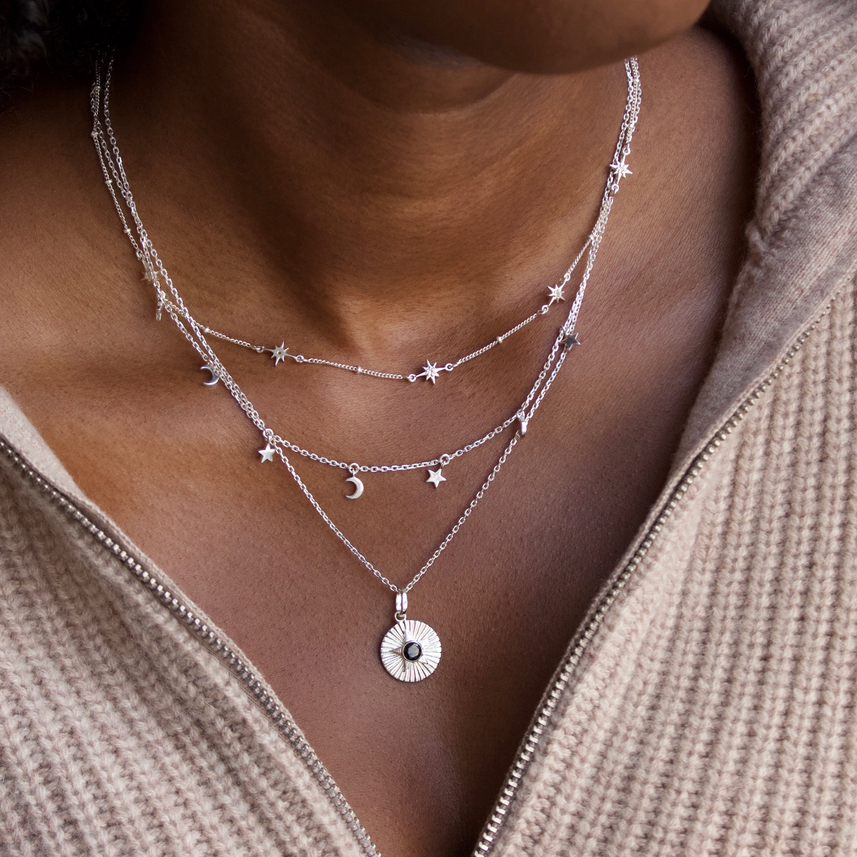 Silver layered deals coin necklace