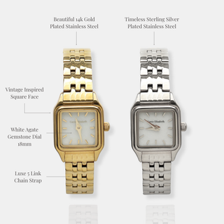 Louise Thompson Chapters White Agate Vintage Watch