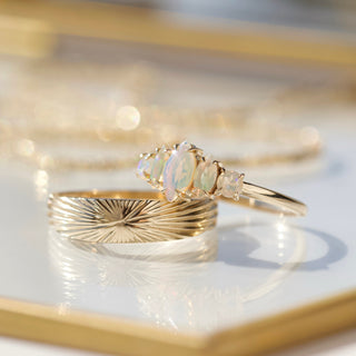 opal marquise solid gold ring 