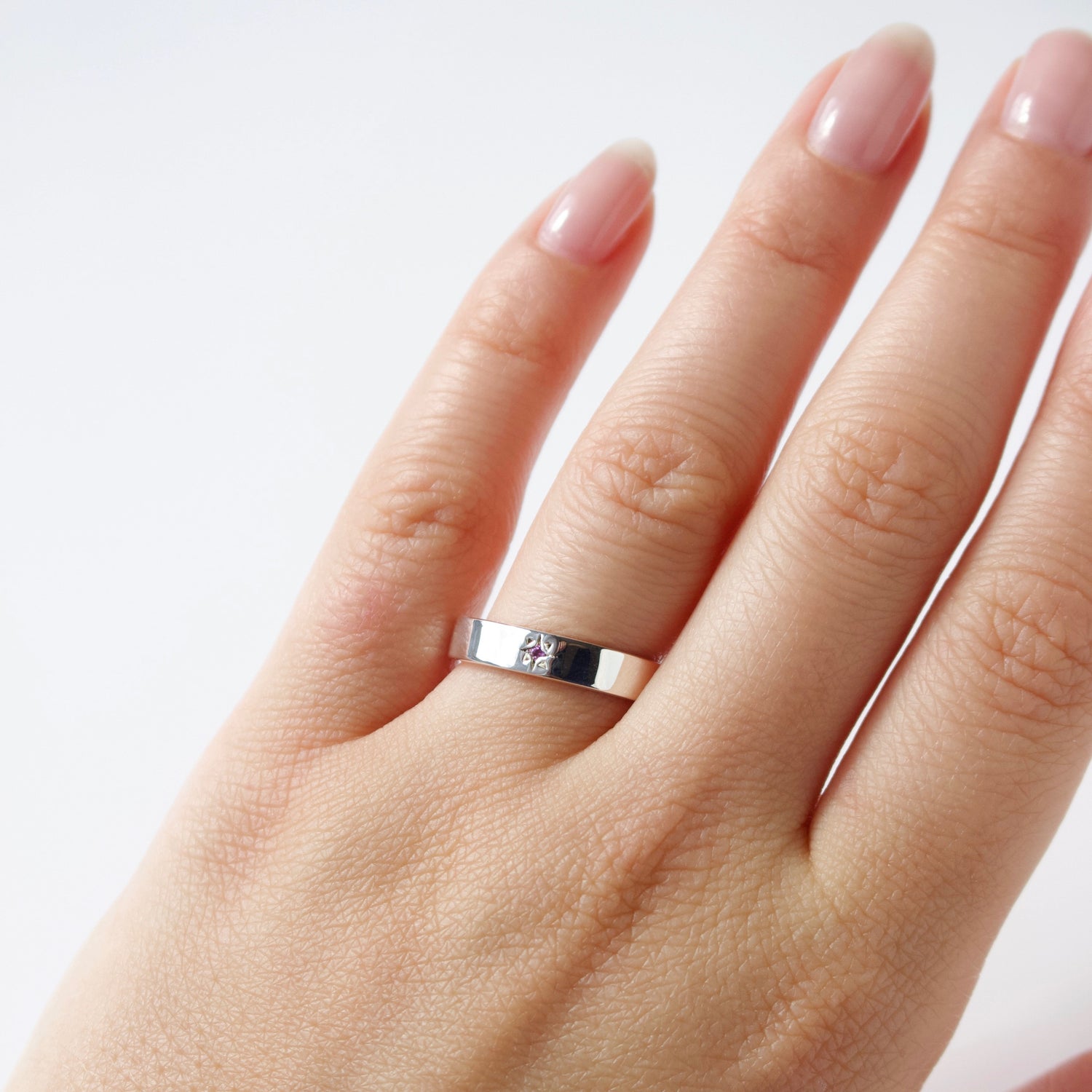 zoe sugg intentions amethyst balance ring in silver