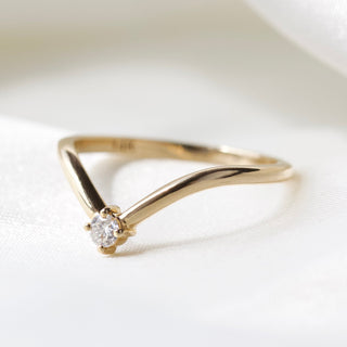 deep v diamond wedding band in solid gold