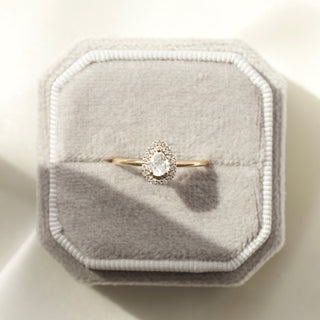 Moonstone & diamond ring