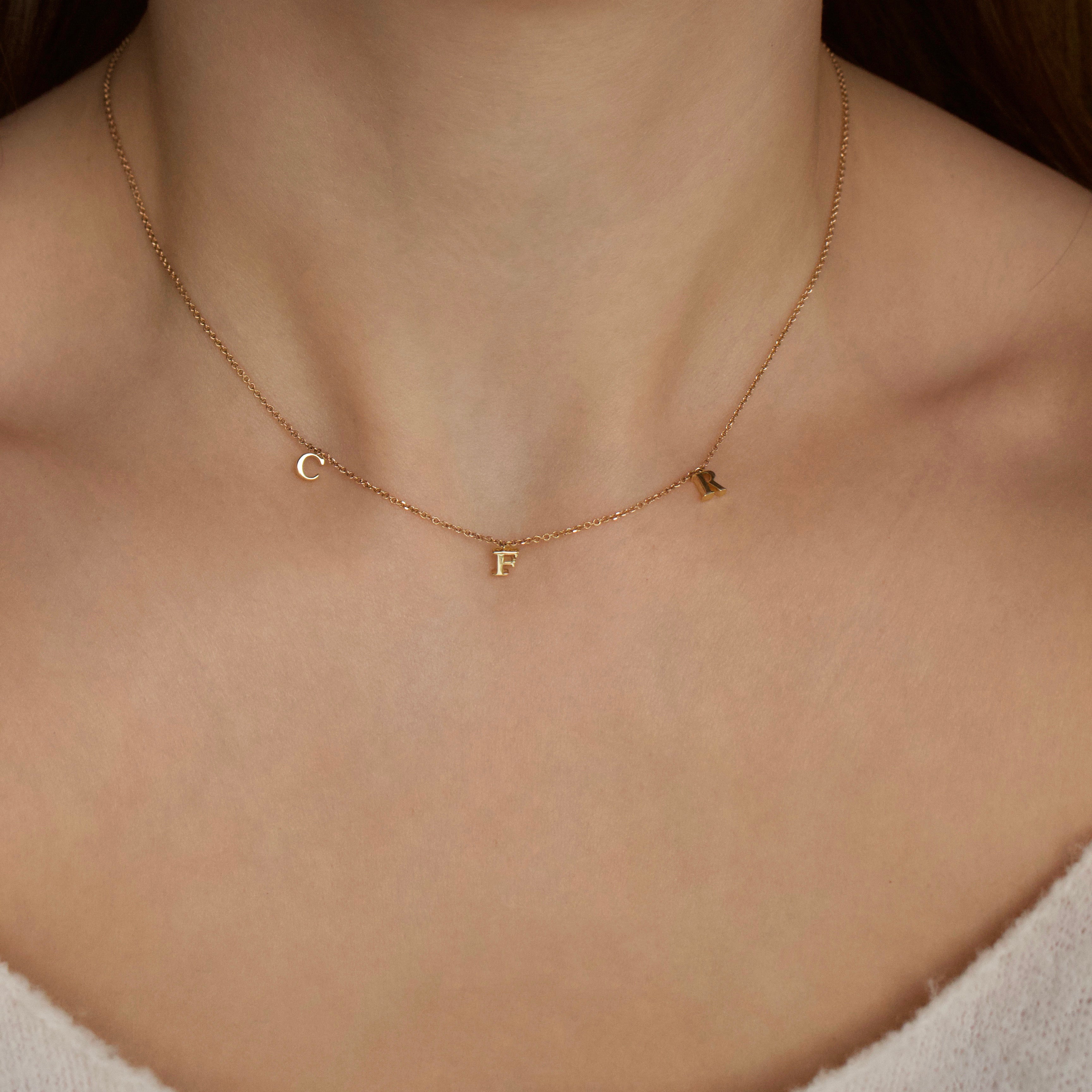 Custom Made Drop Initial Necklace – Carrie Elizabeth