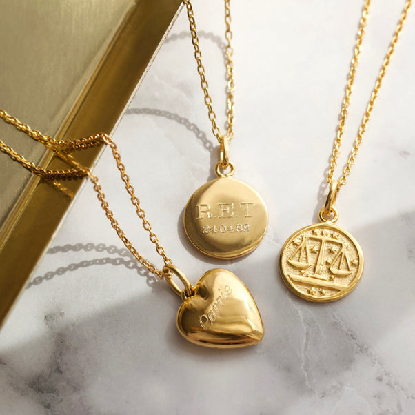 Horoscope Zodiac Pendant Necklace In Gold Vermeil - Necklace - Carrie Elizabeth