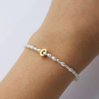 pearl initial bracelet 