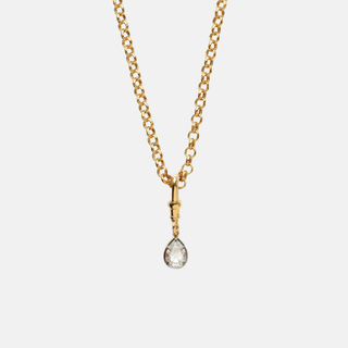 Louise Thompson Moissanite Dog Clip Pendant with Rolo Chain