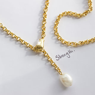 long baroque pearl chunky pendant necklace