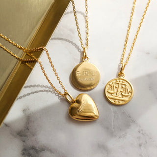 Carrie Elizabeth diamond coin pendant in solid gold