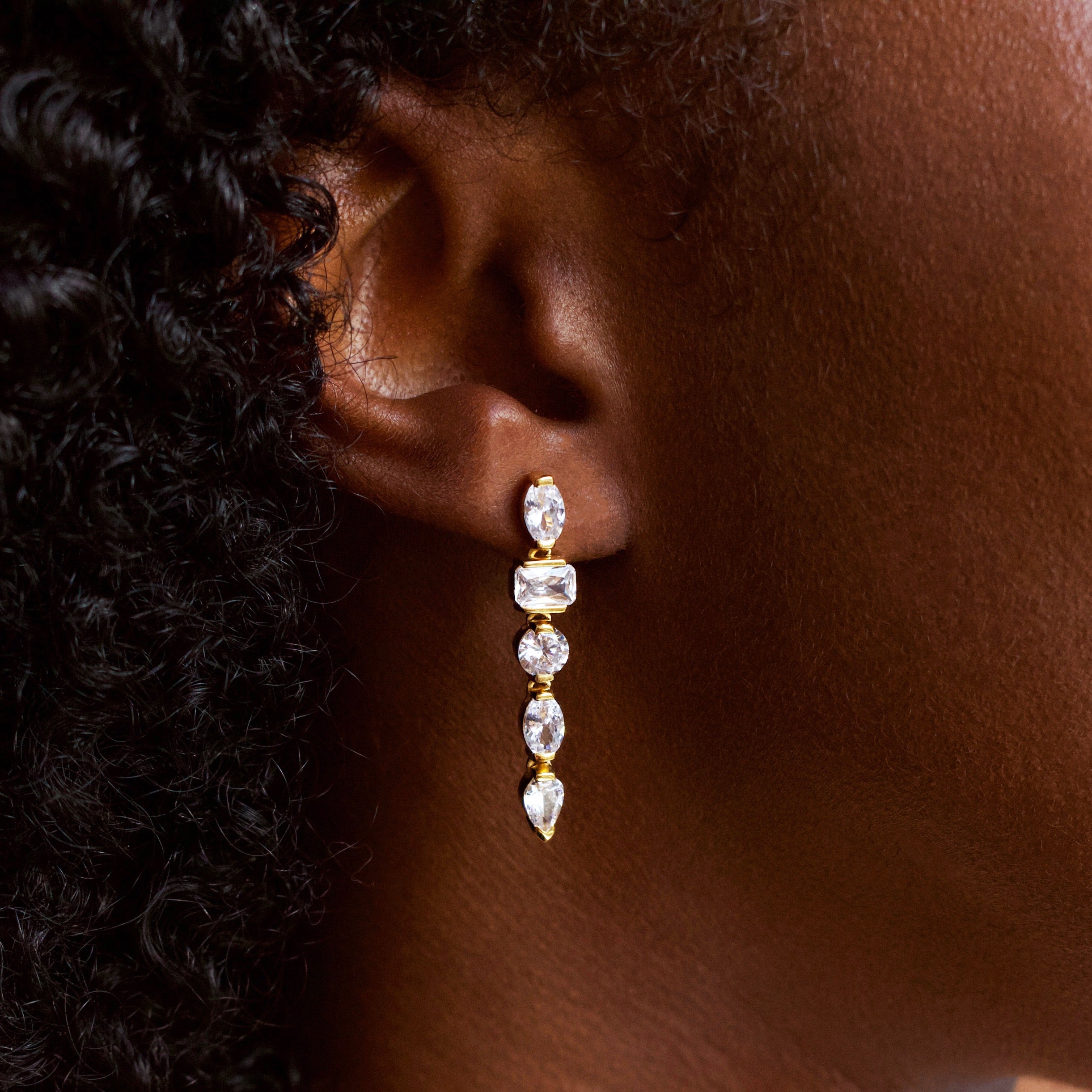cz statement vintage earrings