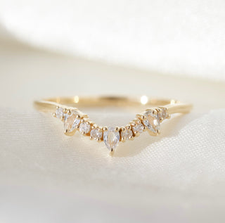 Diamond & Sapphire Droplet Hugging ring