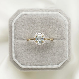carrie elizabeth aquamarine diamond and sapphire engagement ring in solid gold