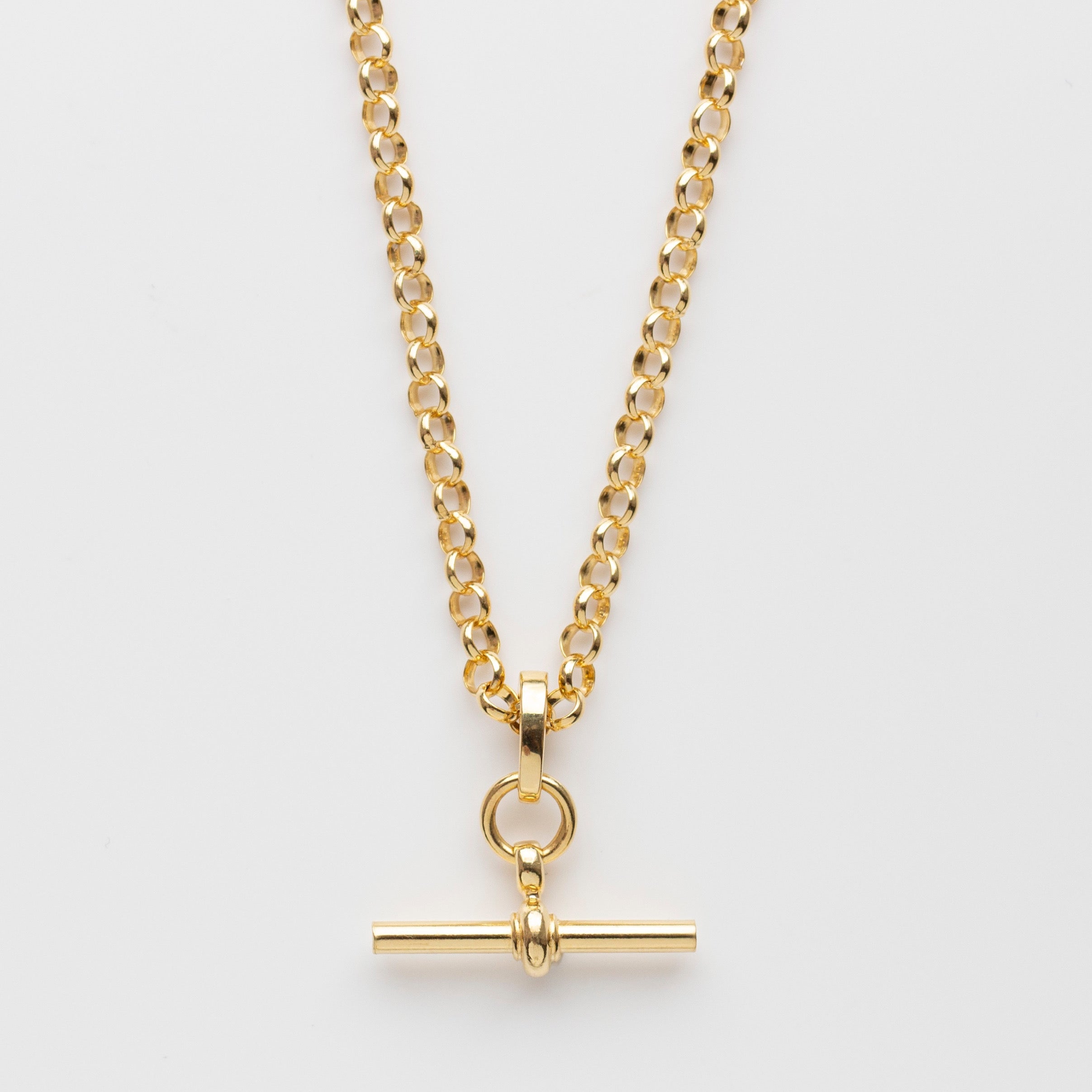 9ct Yellow Gold Rounded T-Bar Necklace