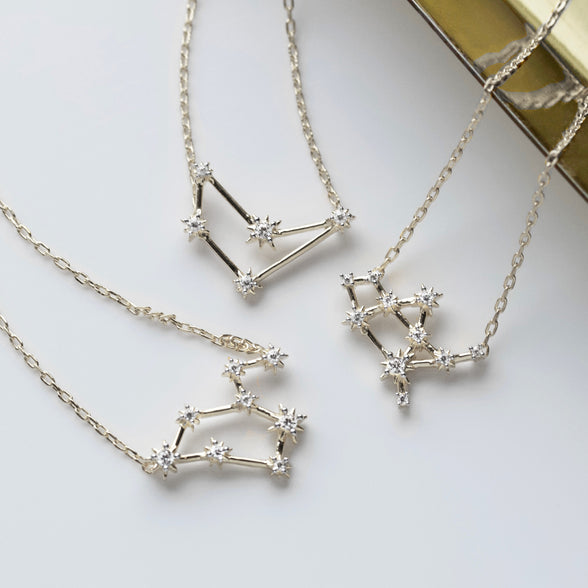 zodiac constellation necklace in silver 