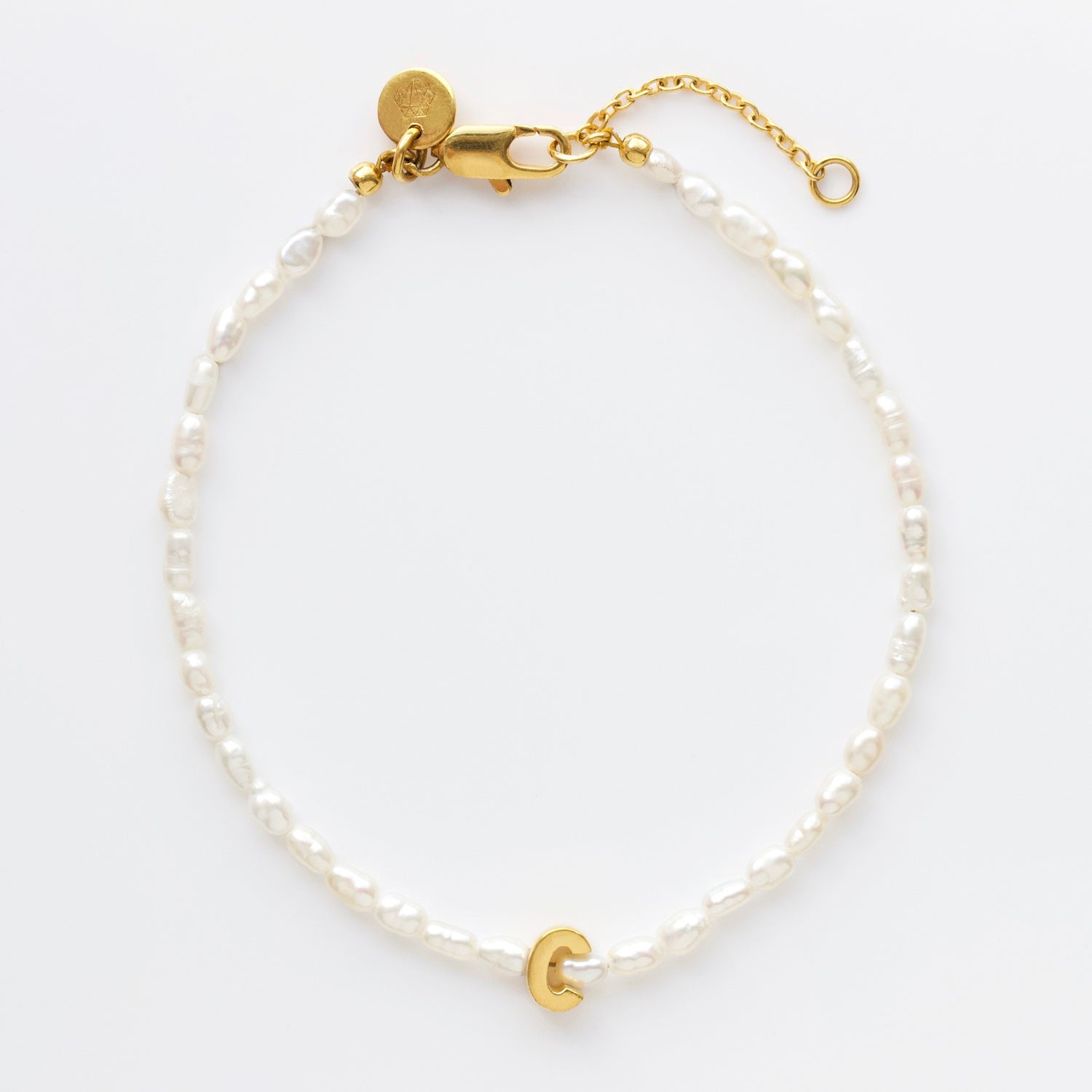pearl initial bracelet 