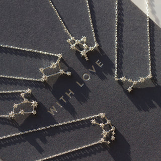 zodiac constellation necklace in silver 