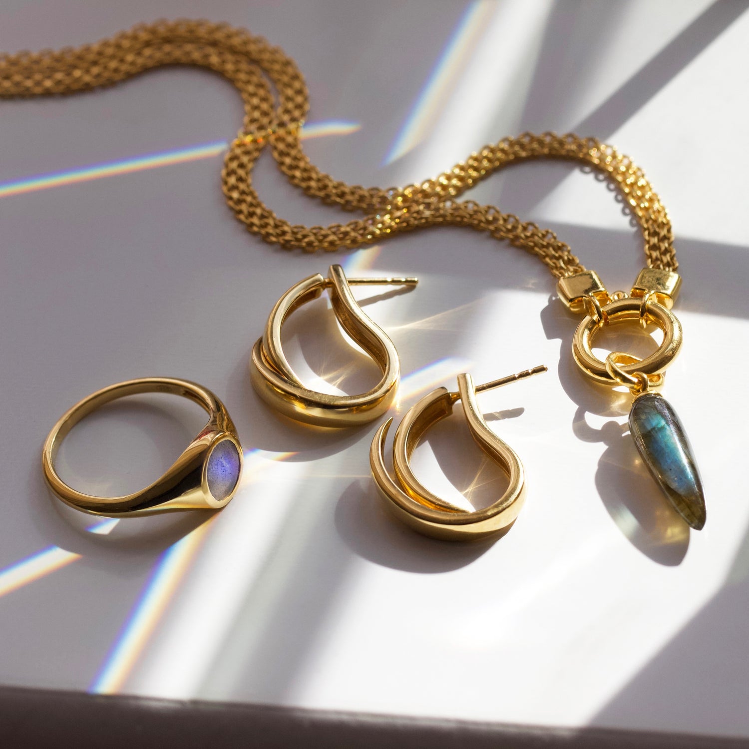 anita rani labradorite front facing chain necklace