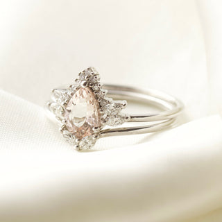 Penelope Morganite & Diamond Ring Set - UK Size M