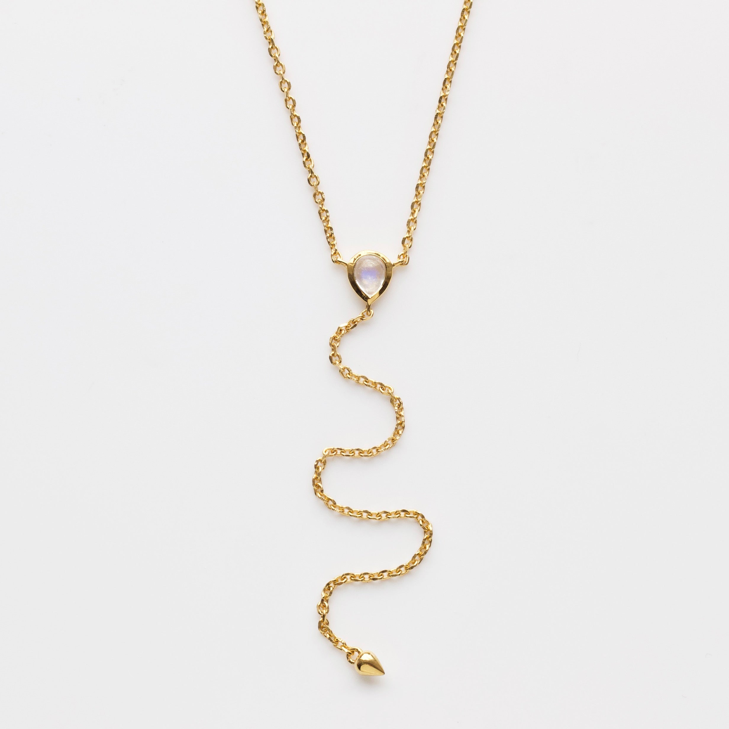 Vintage Gold Tone Lariat Drop Serpentine Chain Necklace - Etsy