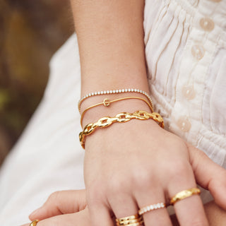 slinky initial bracelet gold