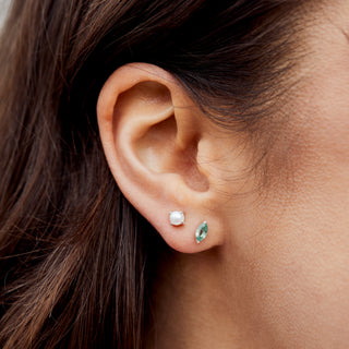 mint kyanite marquise stud earring in silver