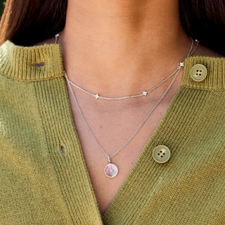 labradorite and sapphire pendant necklace silver 