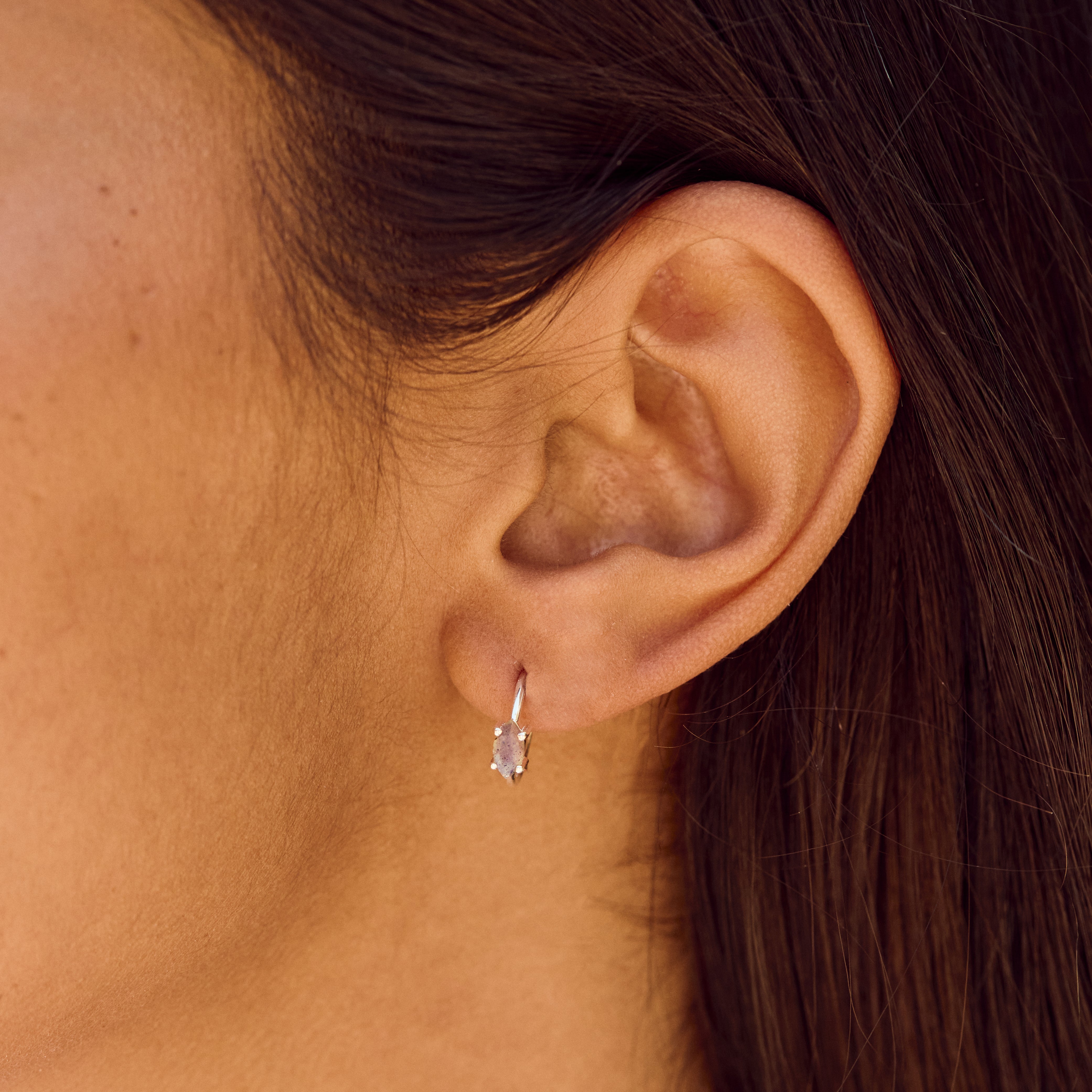 labradorite hoop earrings silver