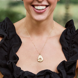 Carrie Elizabeth Anna Mathur Love & Landing Gold Vermeil Anchoring Droplet Pendant